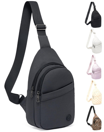 HOTMAXTOP Crossbody Bags for Women Men Lightweight Sling Bag Fanny Packs for Travel Casual Outdoors Gifts for Family Black