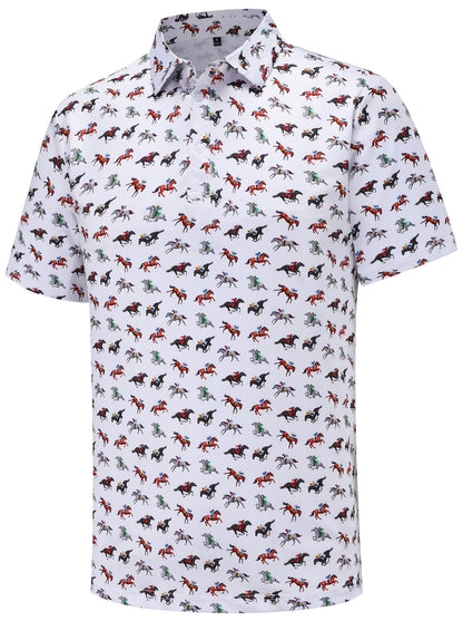 HOTMen's Golf Polo Shirts Short Sleeve Performance Moisture Wicking Dry Fit Funny Golf Polo Shirts for Men