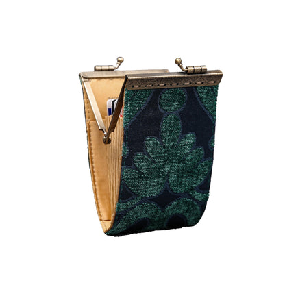 HOTAngelina's Palace Carpet Wallet Vintage Kiss Lock ID Pouch,Clasp Card Holder