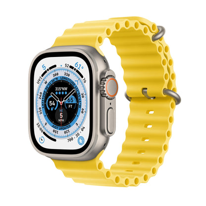 HOTApple Watch Ultra [GPS + Cellular 49mm] Titanium Case with White Ocean Band, One Size (Renewed)