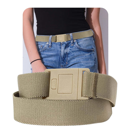 HOTBELTAWAY Easily Adjustable Elastic Flat Buckle No Show Belts for Women – Stretch No Bulge jeans pants