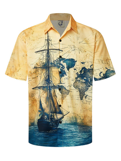 HOTHardaddy Men's Hawaiian Shirt Short Sleeves Printed Button Down Summer Beach Casual Shirts