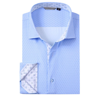 HOTAlex Vando Mens Printed Dress Shirts Regular Fit Casual Button Down Shirt | Wrinkle resistant, Machine washable, Contrast on inner collar & cuff, True-to-size cut, Business & Daily, Easy outfit pairing