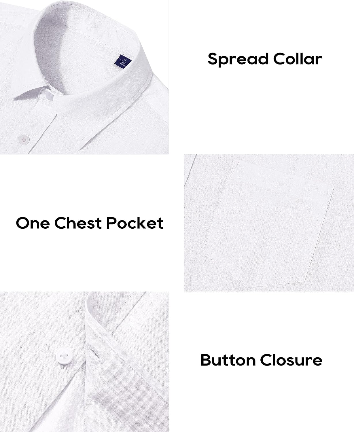 HOTAlimens & Gentle Mens Cotton Linen Textured Shirt Long Sleeve Button Down Shirts Casual Summer Beach Wedding Tops with Pocket