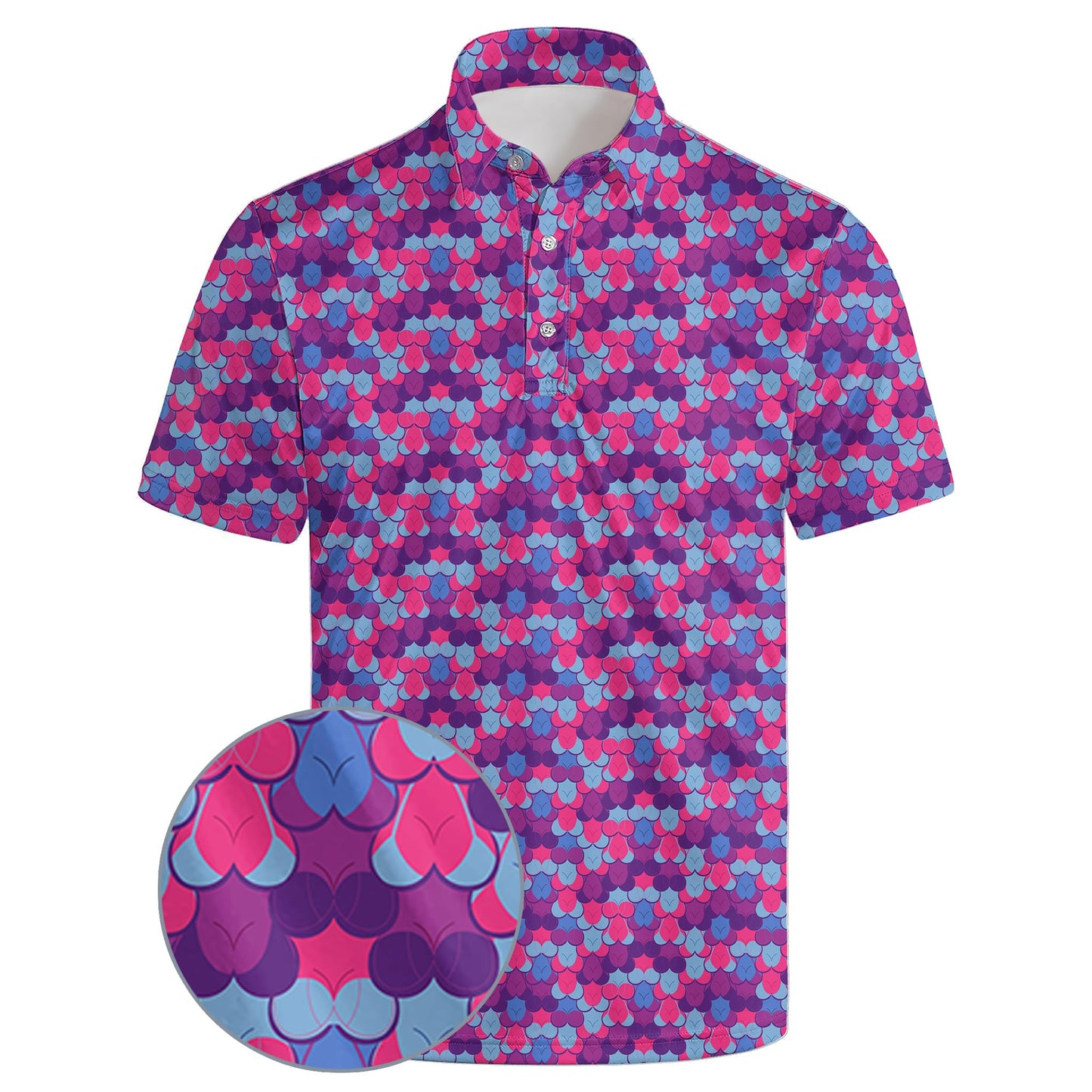 HOTGolf Polos for Men Funny Moisture Wicking Golf Shirts Performance Quick-Dry Polo Shirts Short Sleeve