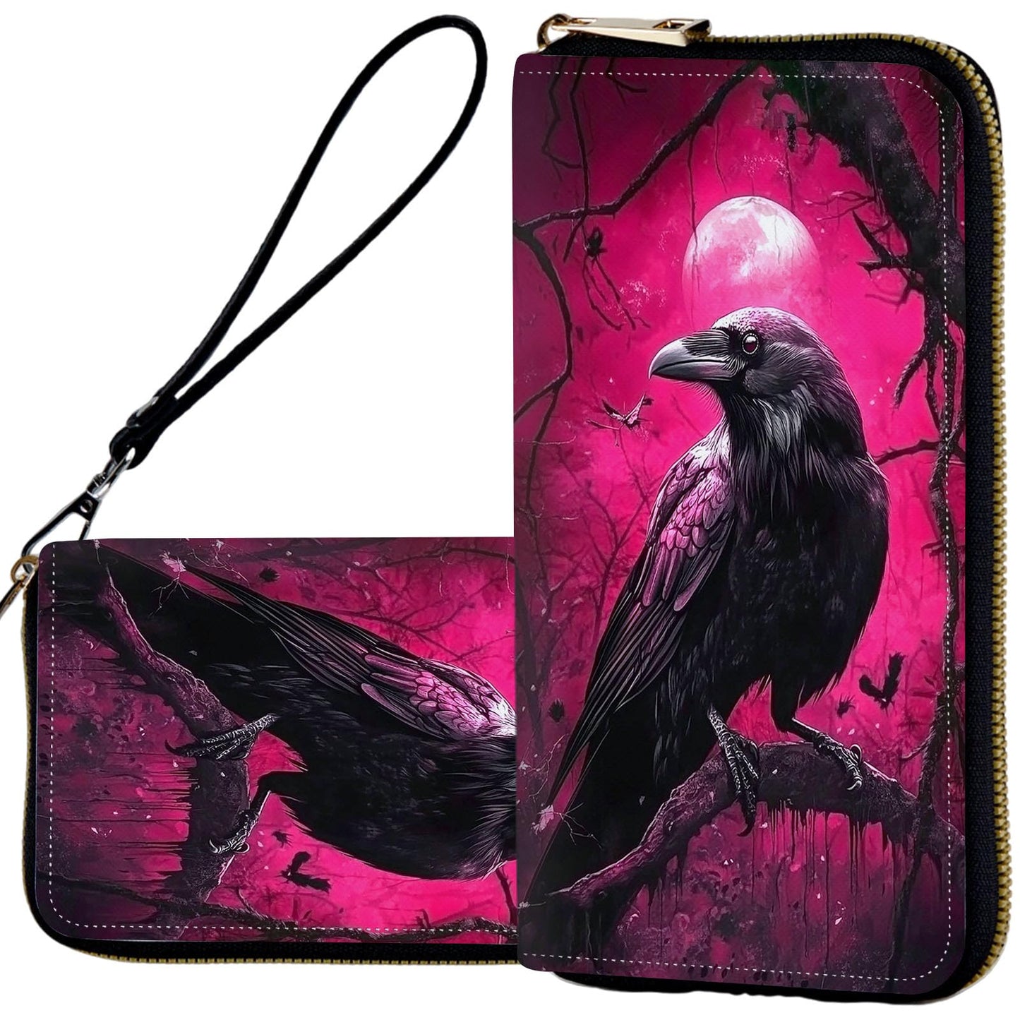 HOTWristlet Wallets for Women,Ladies Women's Wallet,Clutch Purses for Female Leather Large Capacity Credit Card Holder with Zipper Slim Cute Coin Pocket,RFID Blocking,Glitter Green Dragon