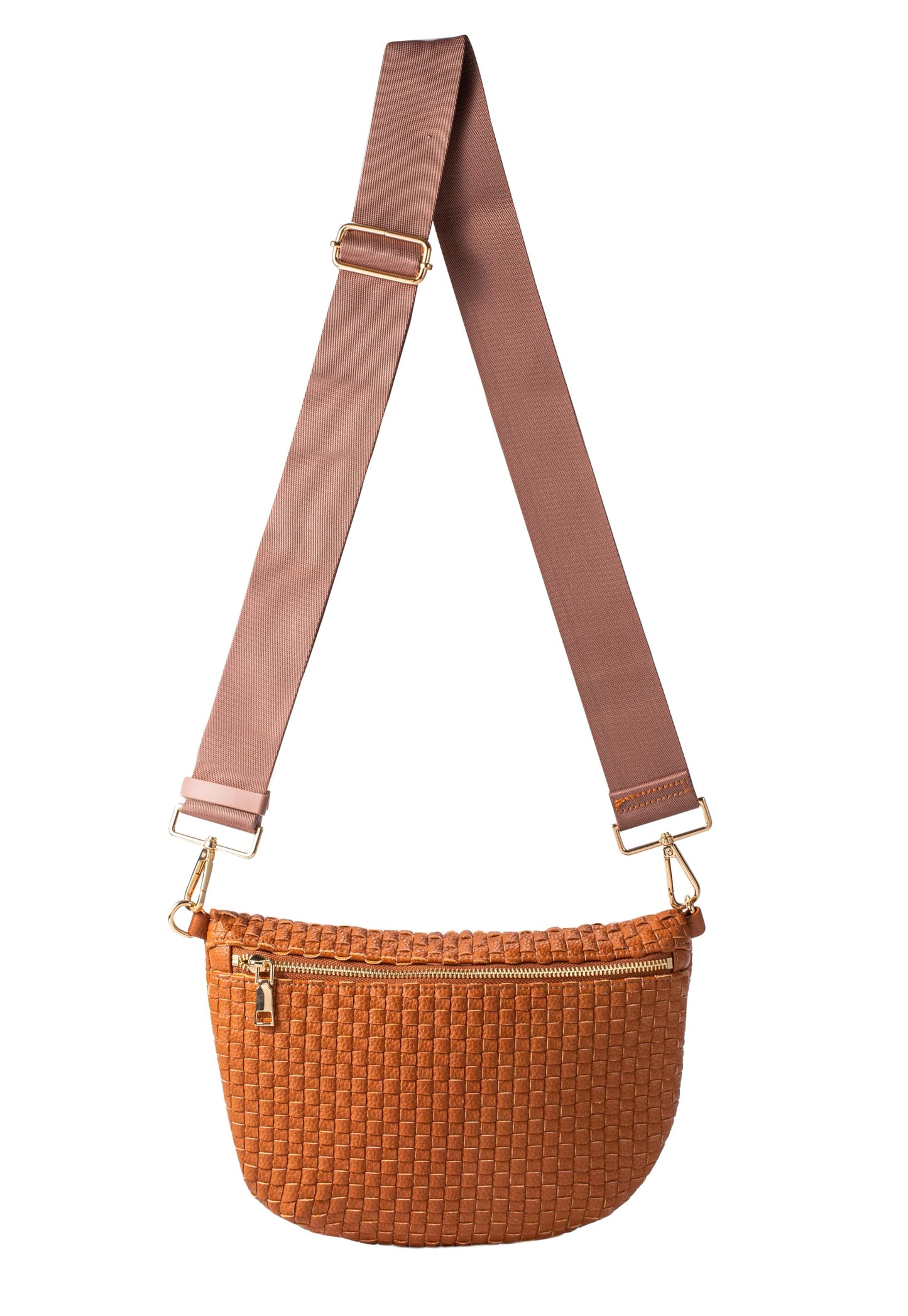 HOTWoven Crossbody Bag for Women, Checkered PU Bum Bag Sling Purse with Adjustable Strap for Travel, Festivals