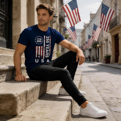 HOT250 Anniversary USA Shirts: 1776-2026 250th Birthday Patriotic American Flag T-Shirt 4th of July Shirt