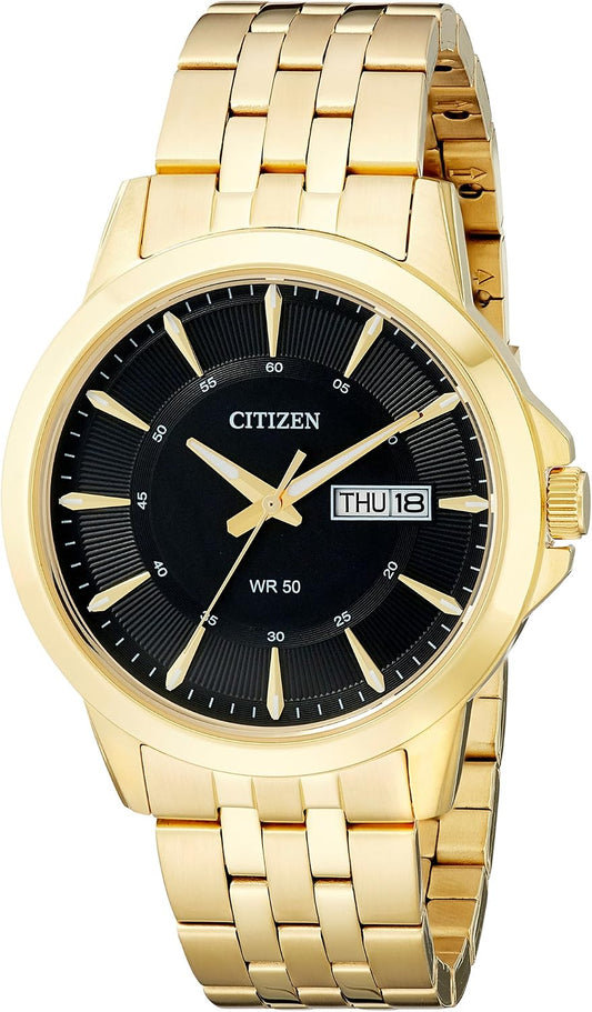 HOTCitizen Quartz Mens Watch, Stainless Steel, Classic, Gold-Tone