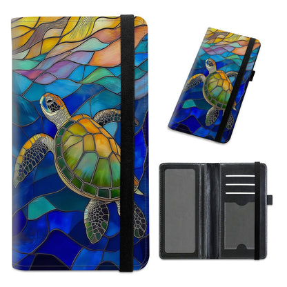 HOTCheckbook Cover for Personal Checkbook Leather Check Book Covers for Women Men with RFID Blocking Multi Card Slots Lightweight Compact Wallet, Retro Music Note