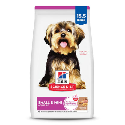HOTHill's Science Diet Adult 1-6 Small & Mini Dry Dog Food | #1 Veterinarian Recommended, Lamb Meal & Brown Rice, 4.5 lb. Bag