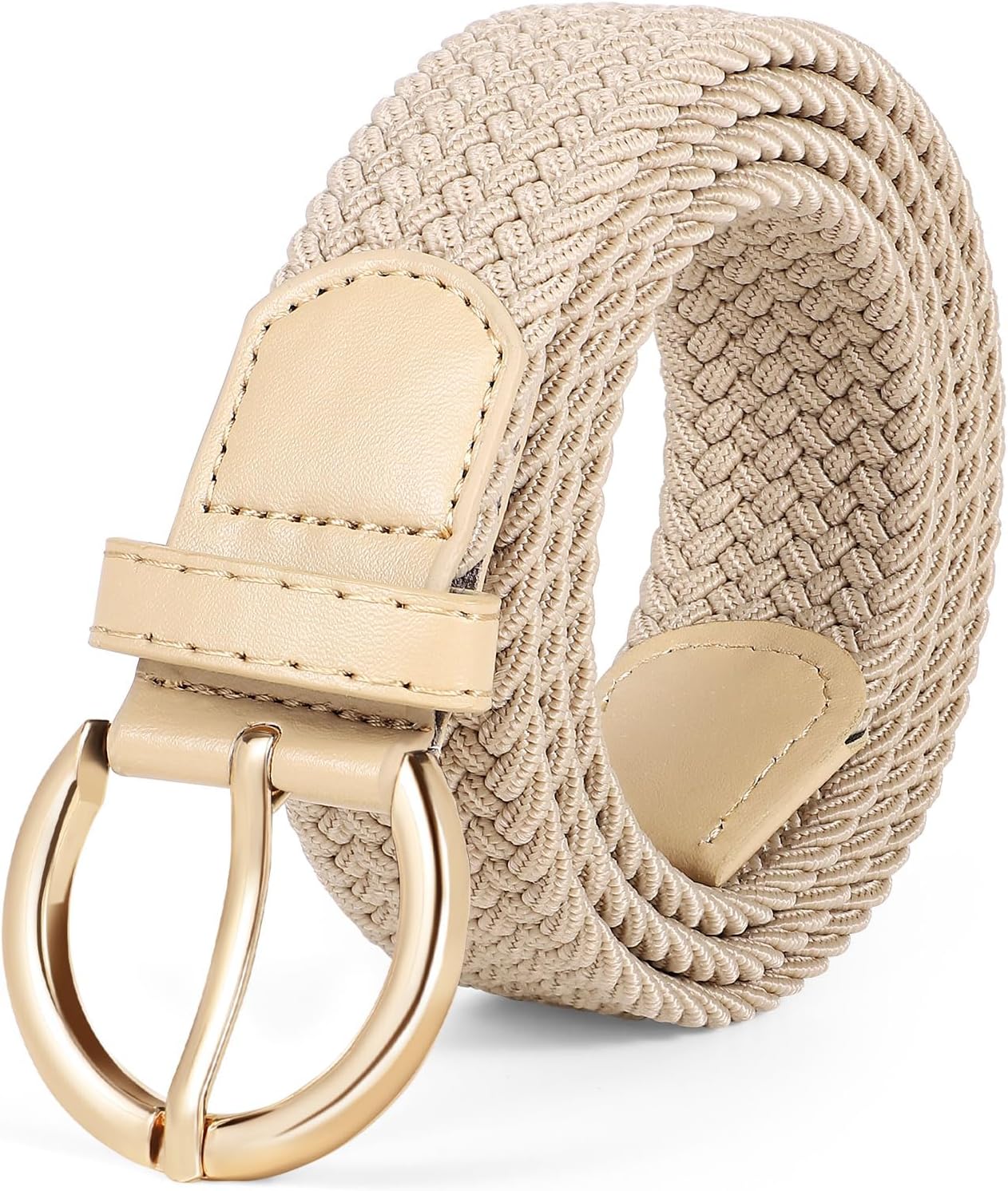 HOTJASGOOD Women Men Braided Woven Elastic Stretch Waist Belt Golf Canvas Fabric Casual Belt for Jeans Pants