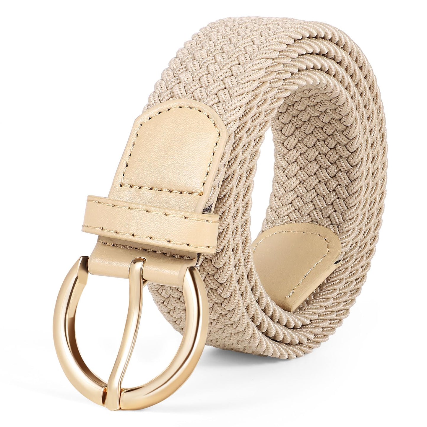 HOTJASGOOD Women Men Braided Woven Elastic Stretch Waist Belt Golf Canvas Fabric Casual Belt for Jeans Pants