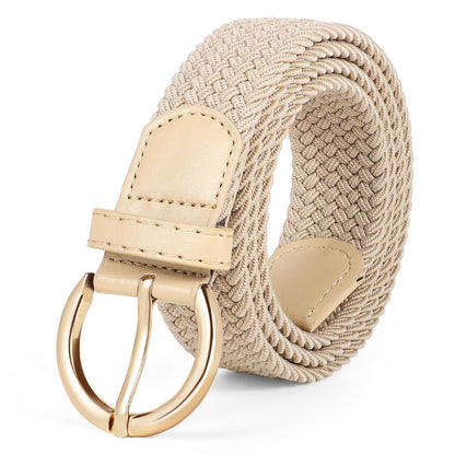HOTJASGOOD Women Men Braided Woven Elastic Stretch Waist Belt Golf Canvas Fabric Casual Belt for Jeans Pants