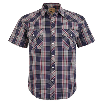 HOTMens Western Cowboy Pearl Snap Short Sleeve Casual Two Pockets Work Solid Derss Button Up Wrinkle Free Shirts