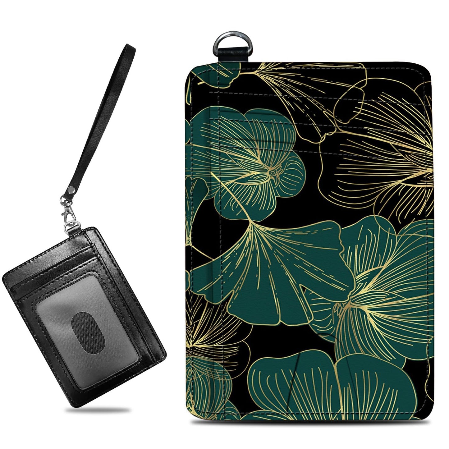 HOTCute Credit Card Holder with Zipper, Crow Skull RFID-Blocking Card Case Small Wallet for Women Men, Multi-slot Card Organizer Case Travel Accordion Wallet