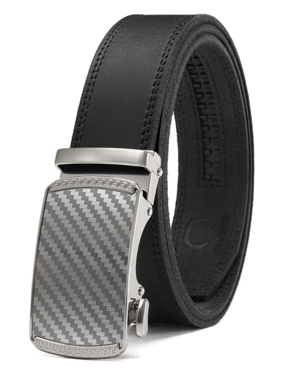 HOTCHAOREN Mens Belt Leather Ratchet Belt - Customizable Fit, Effortless Style (35mm)