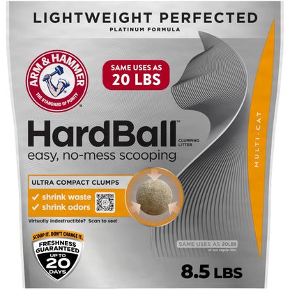 HOTARM & Hammer Hardball Clumping Cat Litter, Garden Bloom, 14.5 Lbs | Lightweight 5-in-1, 24/7 Odor Control, Easy Clean Up, Non-Clay Formula, 99.9% Dust-Free, Multi-Cat