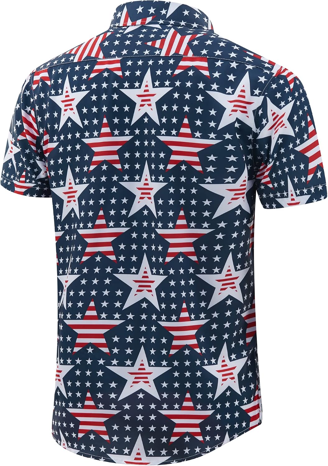 HOTMens American Flag Shirt - Patriotic Shirts for Men Short Sleeve Button Down Hawaiian Shirts