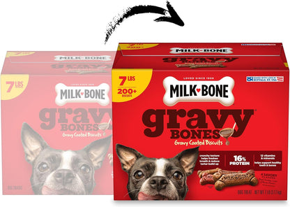 HOTMilk-Bone GravyBones Dog Biscuits, Gravy Coated Small Dog Treats, 7 Lb. Box