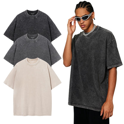 HOTUOUA Mens Graphic Tees Vintage Oversized T-Shirts Casual Acid Wash Cotton Streetwear (S-2XL)
