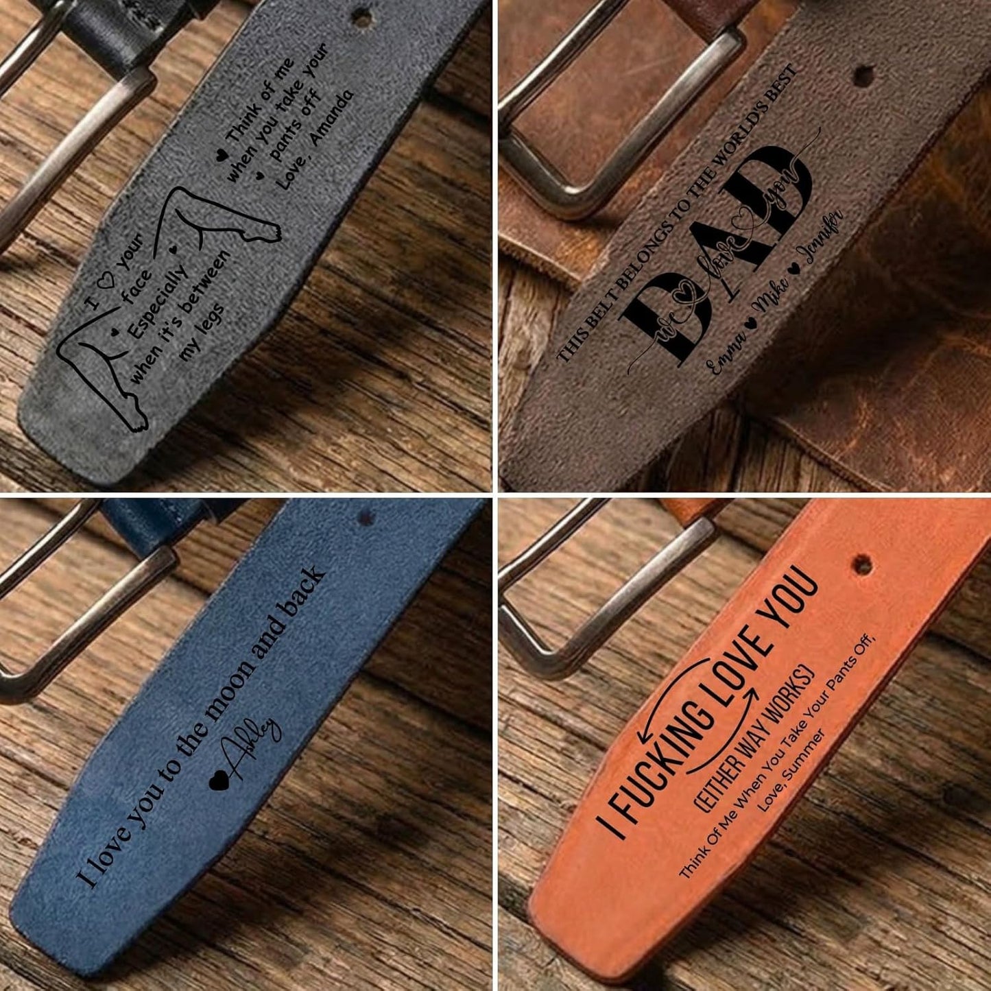 HOTPersonalized Leather Belt for Men - Full Grain Belts for Boyfriend, Husband, Anniversary, Birthday, Groomsmen Gifts