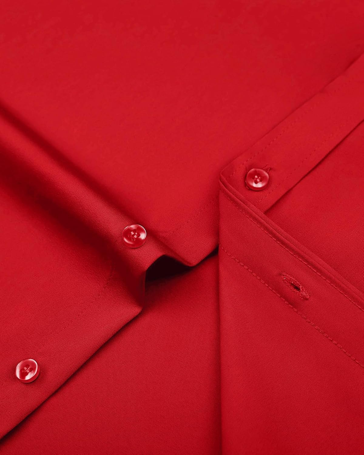 HOTJ.VER Men's Dress Shirts Solid Long Sleeve Stretch Wrinkle-Free Formal Shirt Business Casual Button Down Shirts