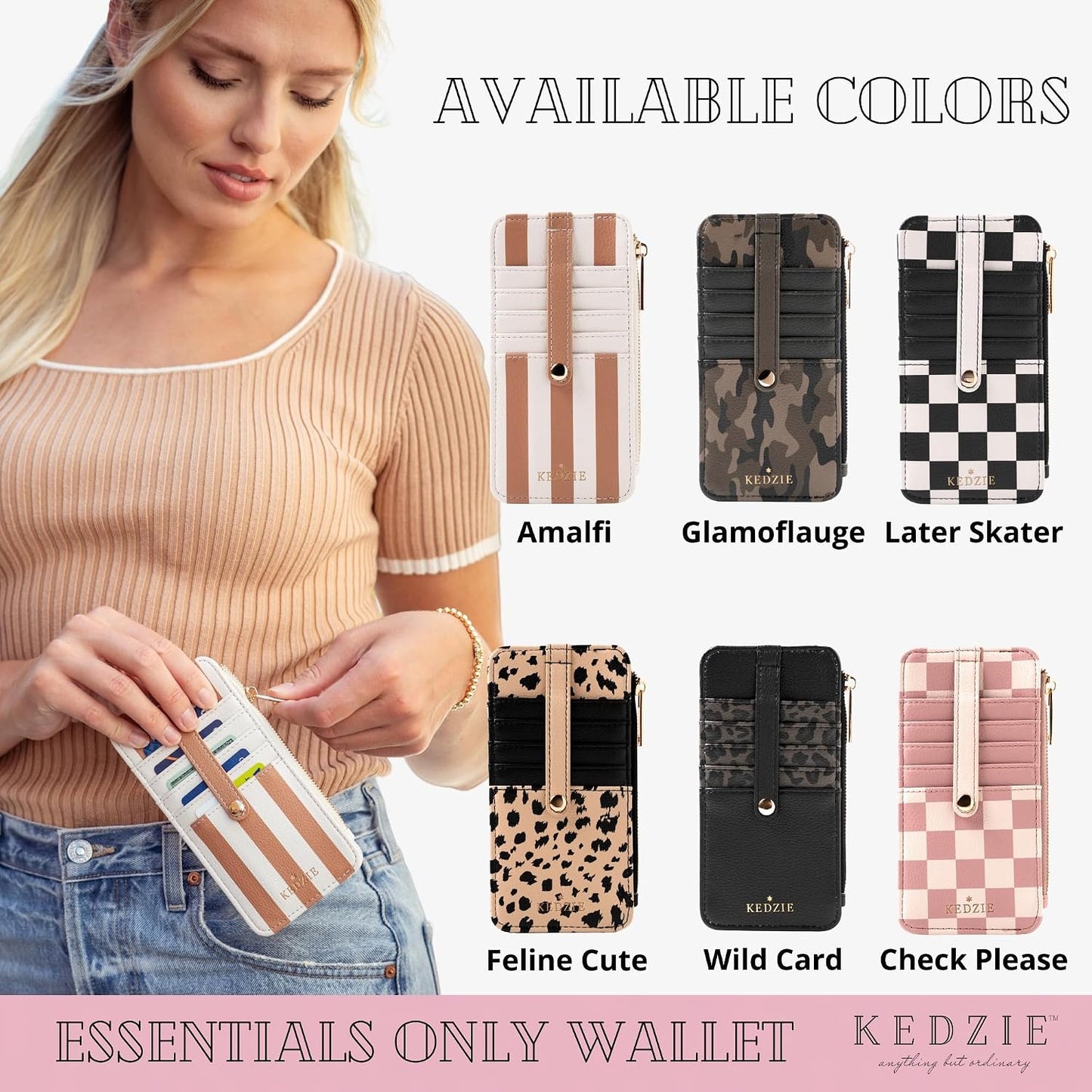 HOTKEDZIE Essentials Women's ID Wallet in Vegan Leather - Glamoflauge