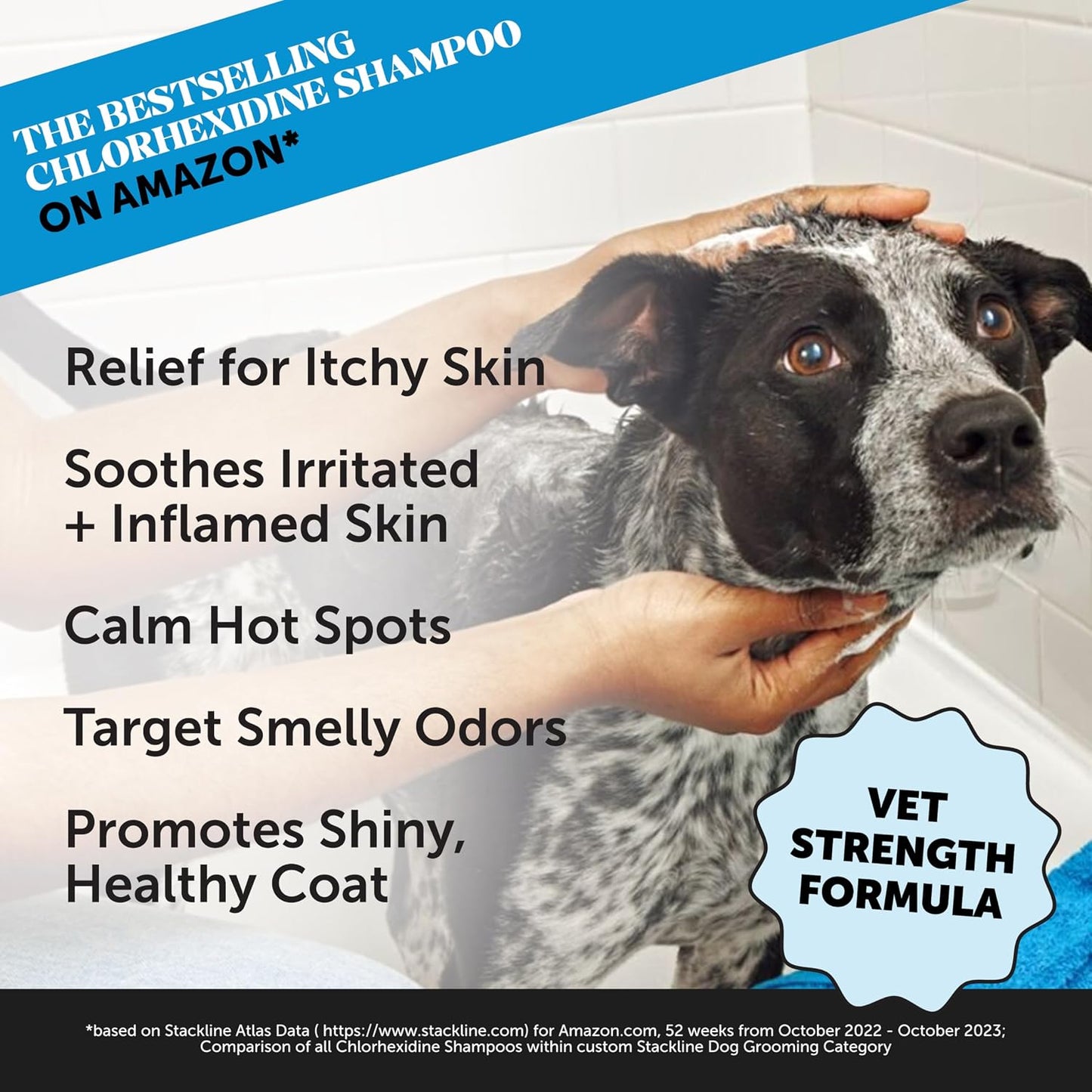 HOTPet Honesty Chlorhexidine Cat & Dog Seasonal Itch Relief Shampoo, for Allergies, Itching, Skin and Coat Supplement, Helps Shedding, Hot Spots, Deodorizing Dog Shampoo & Grooming Supplies,16oz