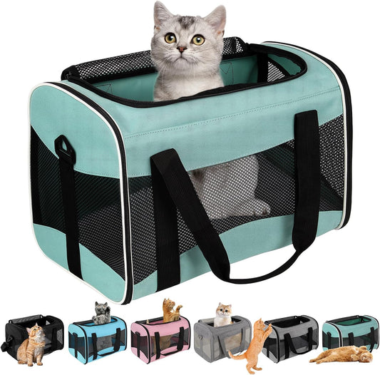 HOTCat Dog Carriers Soft-Sided Pet Carrier Large Cats for Medium Big Cat Small Dog Puppy up to 16lbs TSA Airline Approved Animal Collapsible Cat Carrier Carriers Travel Carrier Cat Bag (17x11x11)