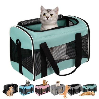 HOTCat Dog Carriers Soft-Sided Pet Carrier Large Cats for Medium Big Cat Small Dog Puppy up to 16lbs TSA Airline Approved Animal Collapsible Cat Carrier Carriers Travel Carrier Cat Bag (17x11x11)