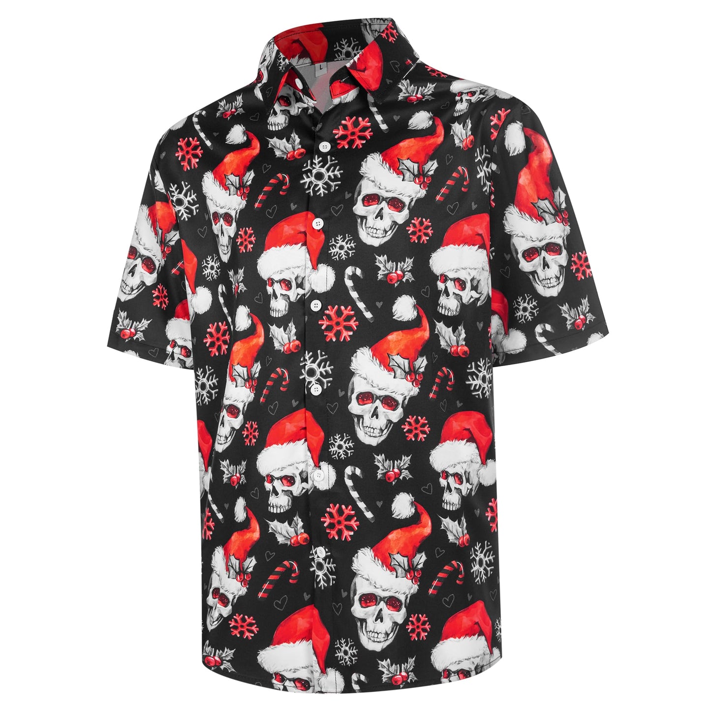 HOTMen's Casual Button Down Shirts Regular Fit Short Sleeve Hawaiian Shirt for Men