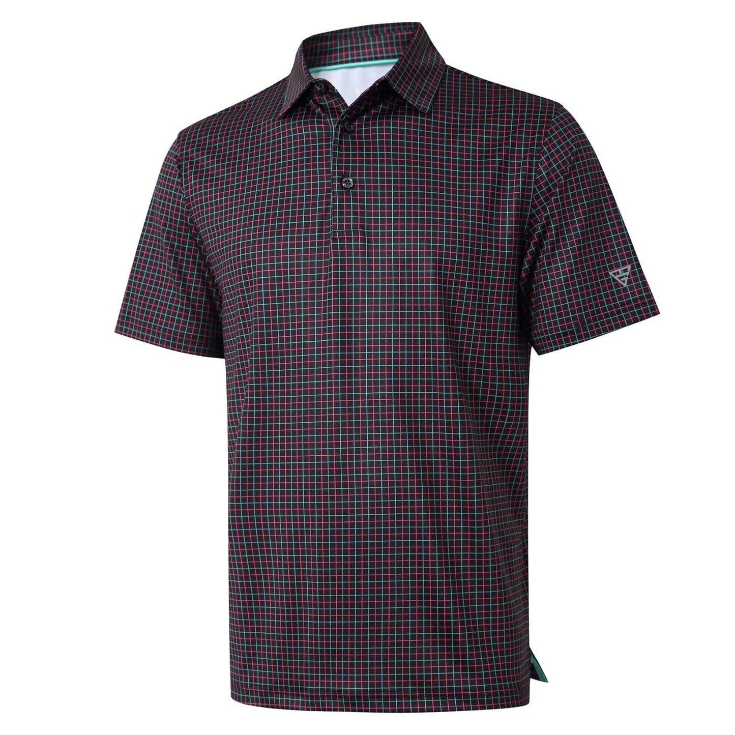 HOTGolf Shirts for Men Dry Fit Short Sleeve Print Performance Moisture Wicking Polo Shirt