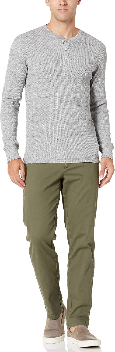 HOTAmazon Essentials Men's Long Sleeve Waffle Henley Shirt
