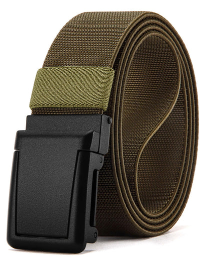 HOTCHAOREN Tactical Belt Men - 1.5" Stretch Work Belt with Zin Alloy Buckle | Quick Release Flip Buckle, Heavy Duty for Military EMT EMS Hiking, Stretchy Nylon