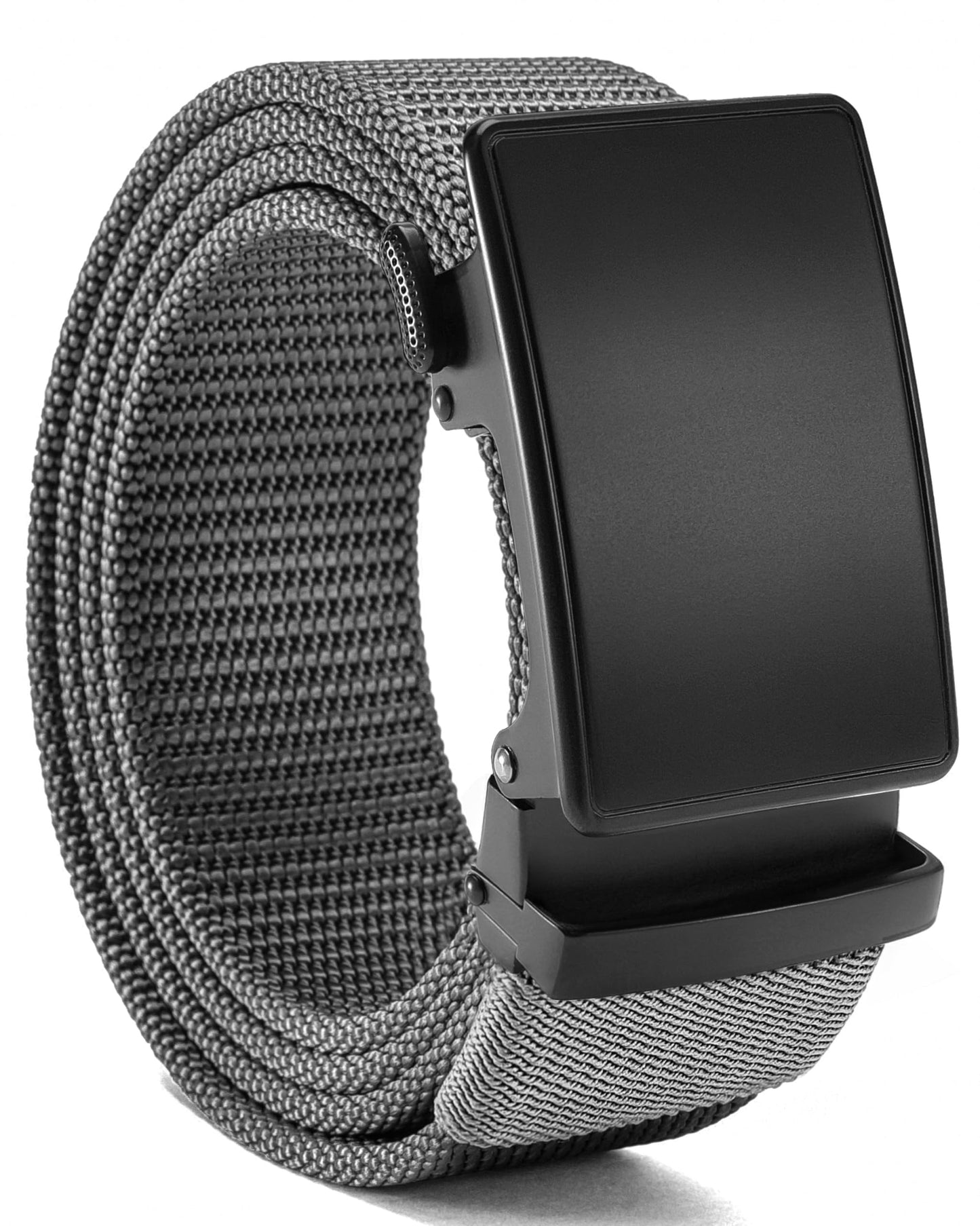1.5" Nylon Ratchet Belts for Men - Adjustable Casual Work Belt with Slide Buckle - Trim to Fit