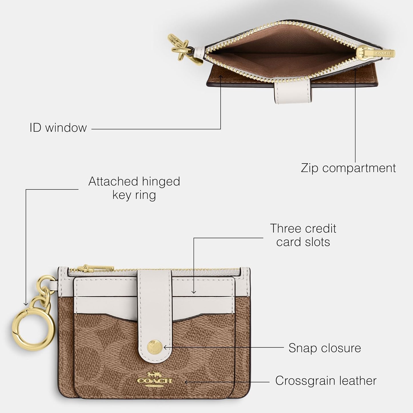 HOTCOACH Crossgrain Leather Attachment Card Case