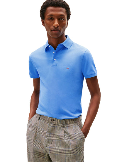 HOTTommy Hilfiger Men's Short Sleeve Polo Shirts in Slim Fit with Stretch and Organic Pique Cotton