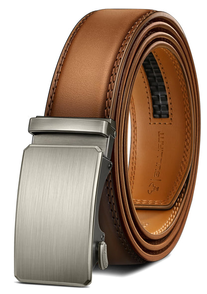 HOTBULLIANT Men's Belt,Brand Ratchet Belt Of Genuine Leather For Gift Men Dress,Size Customized