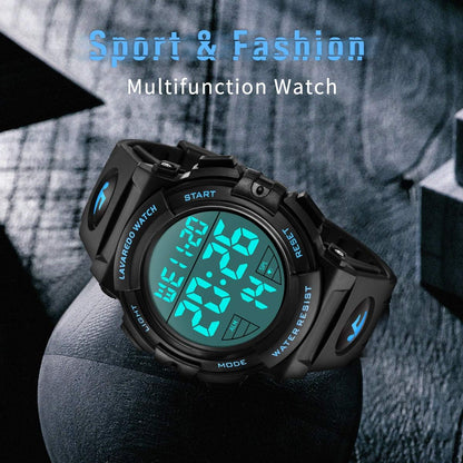 HOTL LAVAREDO Mens Digital Watch Sports Military Watches Waterproof Outdoor Chronograph Wrist Watches for Men with LED Back Ligh/Alarm/Date