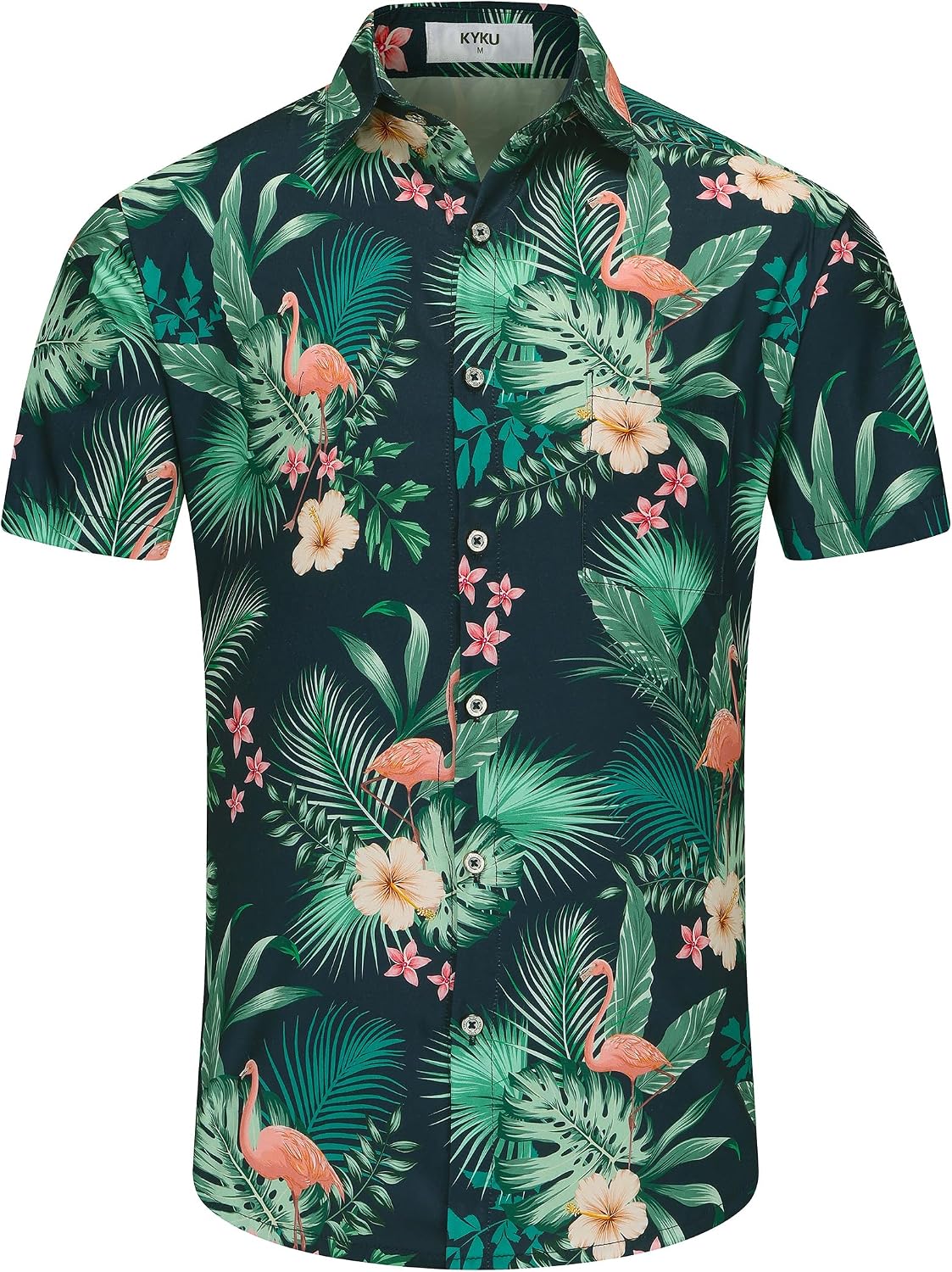 HOTKYKU Funky Hawaiian Shirt for Men Palm Beach Shirts Tropical Vacation Clothes