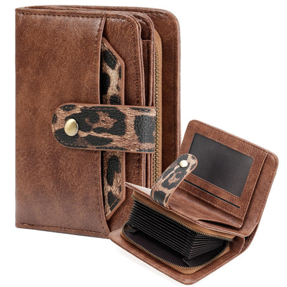 HOTGAEKEAO Leather Credit Card Holder Wallet for Women RFID Blocking Large Capacity Bifold Zipper Card Case Organizer with Wristlet 32 Slots