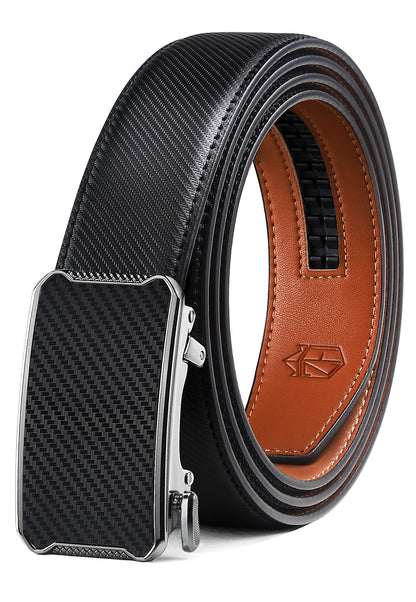 HOTZitahli Belt Men,Leather Ratchet Belt for Men Dress Casual Every Day with Adjustable Buckle,Trim to Fit For Gift