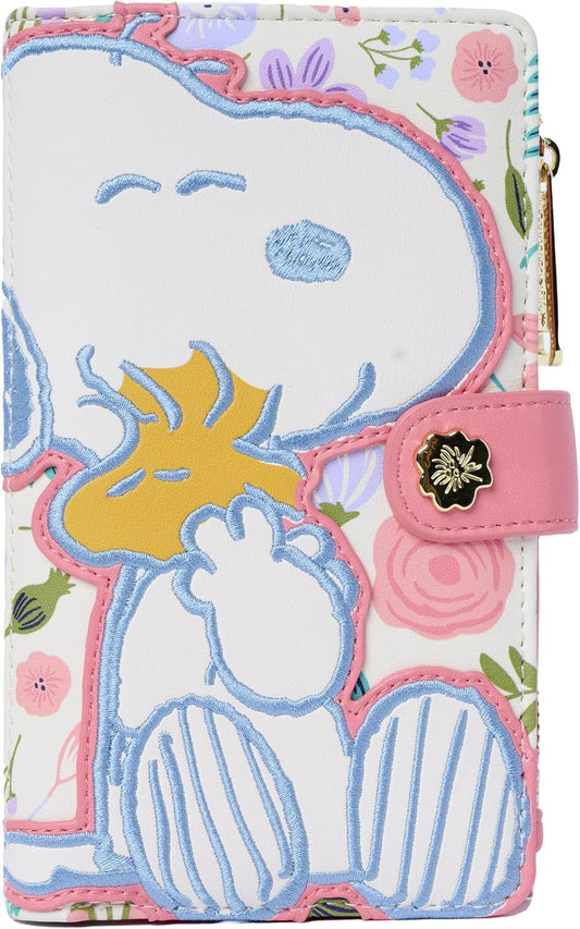 HOTLoungefly Peanuts Snoopy Wallet Flap Snap Clutch Women Woodstock Floral