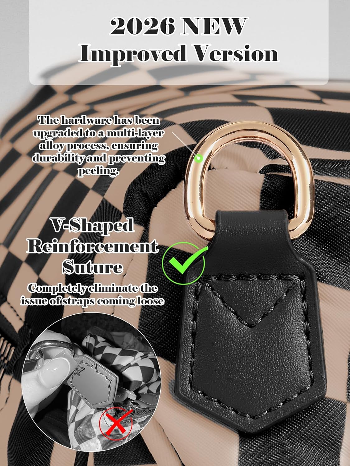 HOTBlack and White Checkered Crossbody Bag Bum Bag for Women,Spacious Checkered Purse Fanny Packs Belt Bag