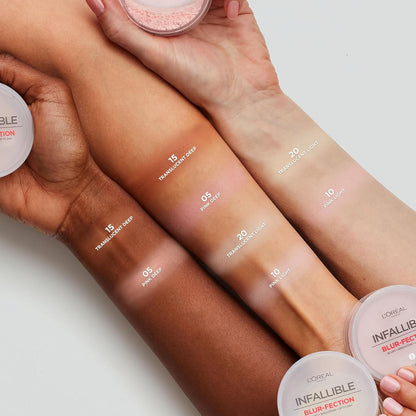 HOTL'Oreal Paris Infallible Blur-fection Longwear Loose Setting Powder, Blurring Face Powder With Up to 24HRs of Wear, Translucent Light, 1 Kit