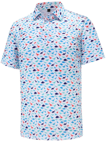 HOTMen's Golf Polo Shirts Short Sleeve Performance Moisture Wicking Dry Fit Funny Golf Polo Shirts for Men