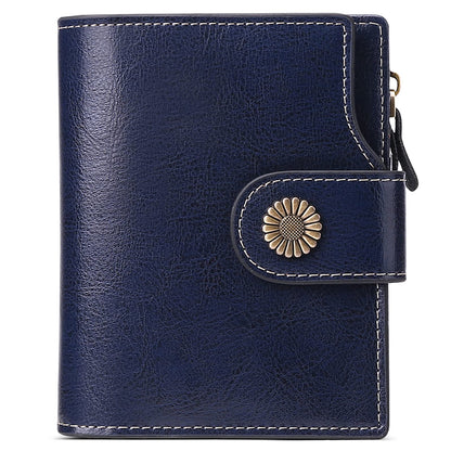 HOTFalan Mule Women's Lightweight Genuine Leather Wallet, Includes Card Holders, RFID-Blocking, Lightweight, Photo & ID Holder, Green