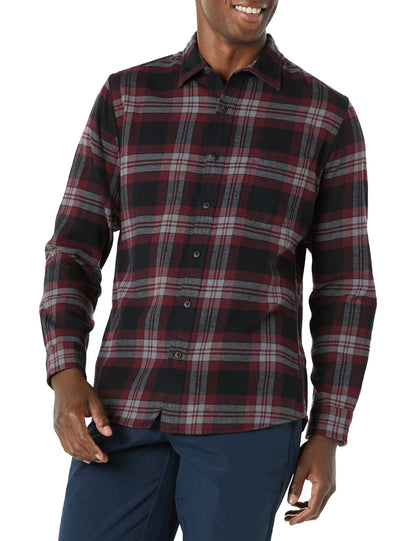 HOTAmazon Essentials Men's Slim-Fit Flannel Shirt, Long Sleeve Button Down Plaid
