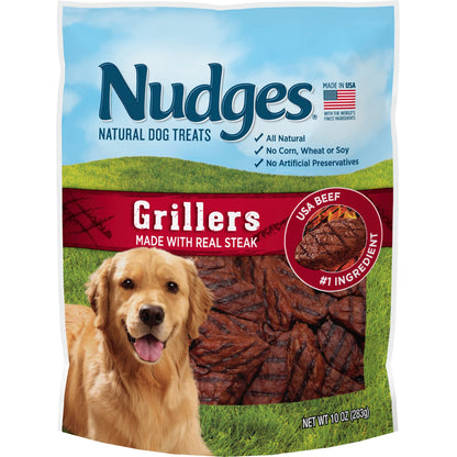 HOTBlue Buffalo Nudges Steak Grillers Natural Dog Treats, Meaty Dog Snacks, Healthy Reward or Training Treat, Made in the USA with Real Beef, No Artificial Preservatives, 16 oz.